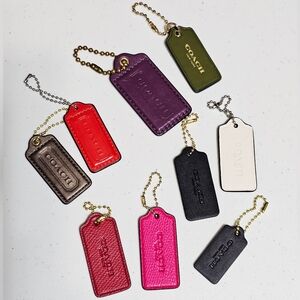 Coach Hangtag Lot of 9 Assorted Sizes & Colors for Purse Bag Tote Charms A